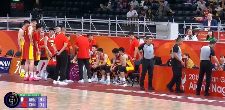 三节结束中国男篮71-42领先巴林男篮 第三节25-13净胜12分